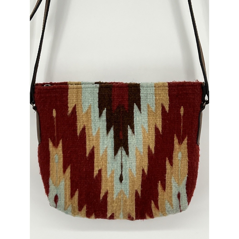 MZ Made Aztec Wool Oaxaca Mexico Crossbody Bag Southwestern Purse Handmade